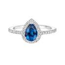 Thumbnail: Ring White gold Sapphire and diamonds Rétromantique Poire Pavée 2