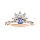 Vignette:Ring Roségold Tansanit und diamanten EverBloom Pavée 4 mm 1