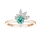 Vignette : Bague Or rose Tourmaline Mint et diamants Little EverBloom 1