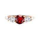 Thumbnail: Ring Rose gold Garnet and diamonds Lady Duo de Poires 1