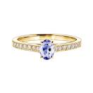 Vignette : Bague Or jaune Tanzanite et diamants Lady Ovale Pavée 1