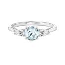 Vignette : Bague Or blanc Aigue-marine et diamants Lady Duo de Poires 1