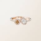 Ring Rose gold Cognac Diamond and diamonds AlterEgo Ovale 1