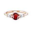 Vignette : Bague Or rose Grenat et diamants Lady Duo de Poires 1