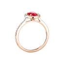 Vignette:Ring Roségold Rubin und diamanten Rétromantique Ovale Pavée 3