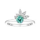 Vignette : Bague Platine Tourmaline Mint et diamants Little EverBloom 1