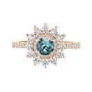Thumbnail: Ring Rose gold Blue Grey Sapphire and diamonds Lefkos 5 mm Pavée 1