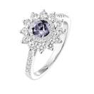 Thumbnail: Ring White gold Grey Spinel and diamonds Lefkos 5 mm Pavée 2