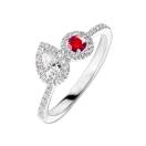 Vignette : Bague Platine Rubis et diamants AlterEgo Poire 2