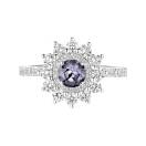 Thumbnail: Ring White gold Grey Spinel and diamonds Lefkos 5 mm Pavée 1