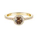 Thumbnail: Ring Yellow gold Chocolate Diamond and diamonds Rétromantique M Pavée 2