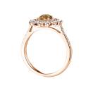 Thumbnail: Ring Rose gold Cognac Diamond and diamonds Lefkos 5 mm Pavée 3