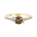 Thumbnail: Ring Yellow gold Chocolate Diamond and diamonds Baby EverBloom 5 mm Pavée 1