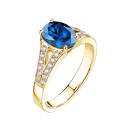 Thumbnail: Ring Yellow gold Sapphire and diamonds Rétromantique Tiare Pavée 2