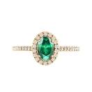 Thumbnail: Ring Yellow gold Emerald and diamonds Rétromantique Ovale Pavée 1