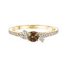 Vignette:Ring Gelbgold Diamant-Schokolade und diamanten Baby EverBloom Pavée 1