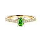 Thumbnail: Ring Yellow gold Tsavorite and diamonds Lady Ovale Pavée 1