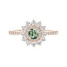 Thumbnail: Ring Rose gold Green Sapphire and diamonds Lefkos 4 mm Pavée 1