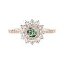 Vignette : Bague Or rose Saphir Vert et diamants Lefkos 4 mm Pavée 1