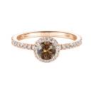 Thumbnail: Ring Rose gold Chocolate Diamond and diamonds Rétromantique M Pavée 2