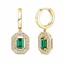 Thumbnail: Earrings Yellow gold Emerald and diamonds Art Déco 1