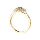 Thumbnail: Ring Yellow gold Cognac Diamond and diamonds Lefkos 4 mm Pavée 3