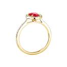 Thumbnail: Ring Yellow gold Ruby and diamonds Rétromantique Ovale Pavée 3