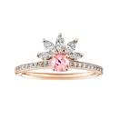 Vignette : Bague Or rose Tourmaline et diamants EverBloom Pavée 4 mm 1