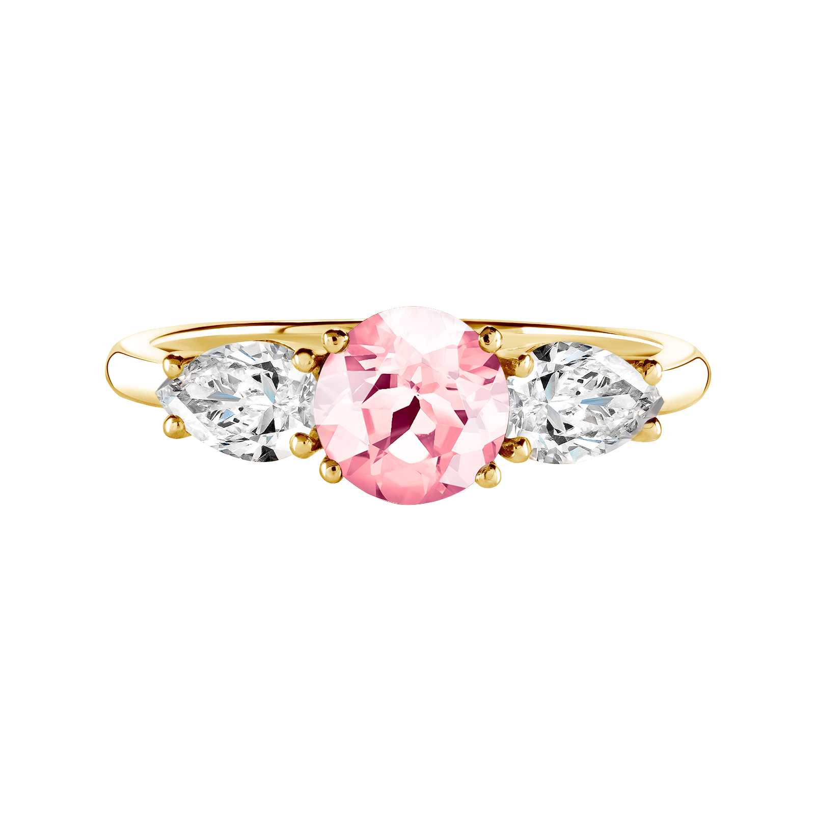Ring Yellow gold Tourmaline and diamonds Lady Duo de Poires 1