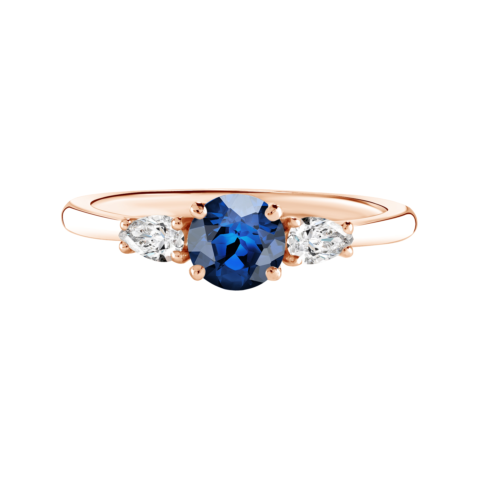 Ring Rose gold Sapphire and diamonds Little Lady Duo de Poires 1