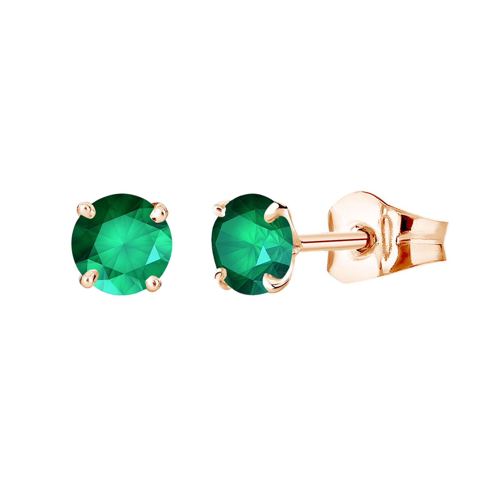 Earrings Rose gold Emerald Lady XL 1