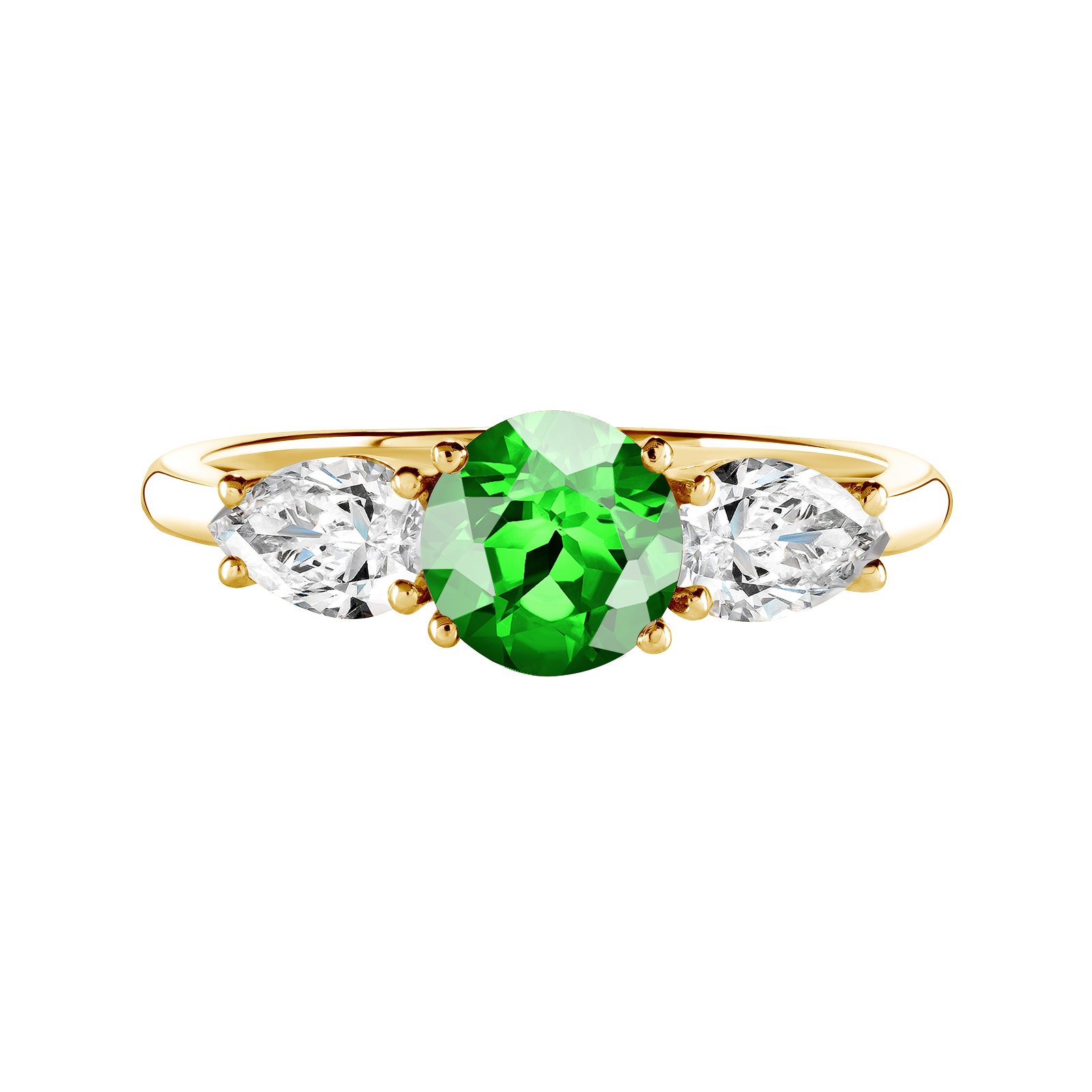 Ring Yellow gold Tsavorite and diamonds Lady Duo de Poires 1