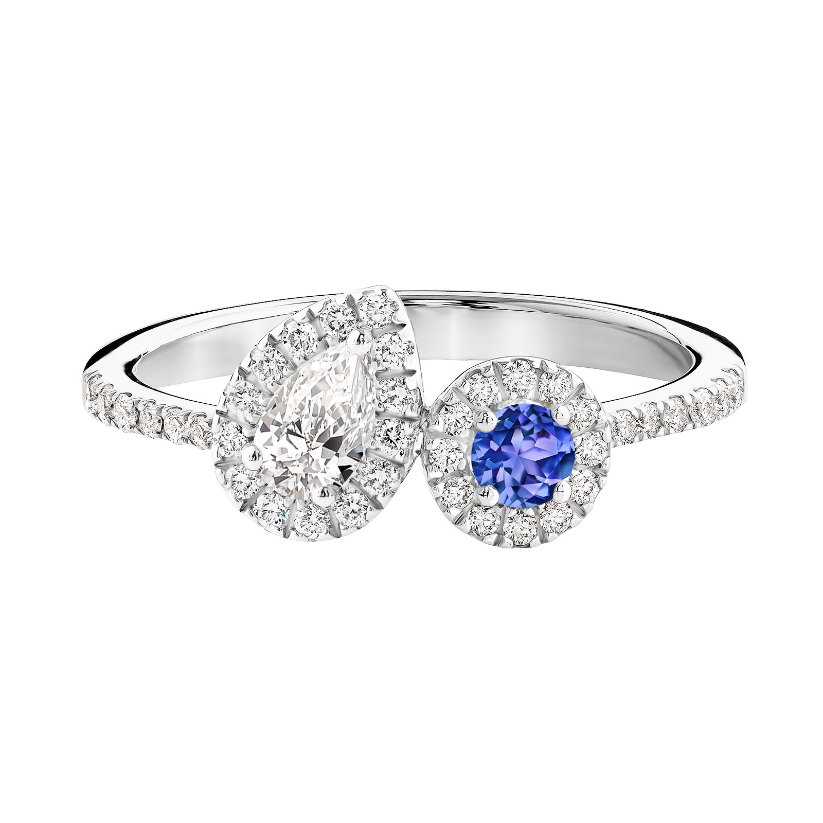 Ring White gold Tanzanite and diamonds AlterEgo Poire 1