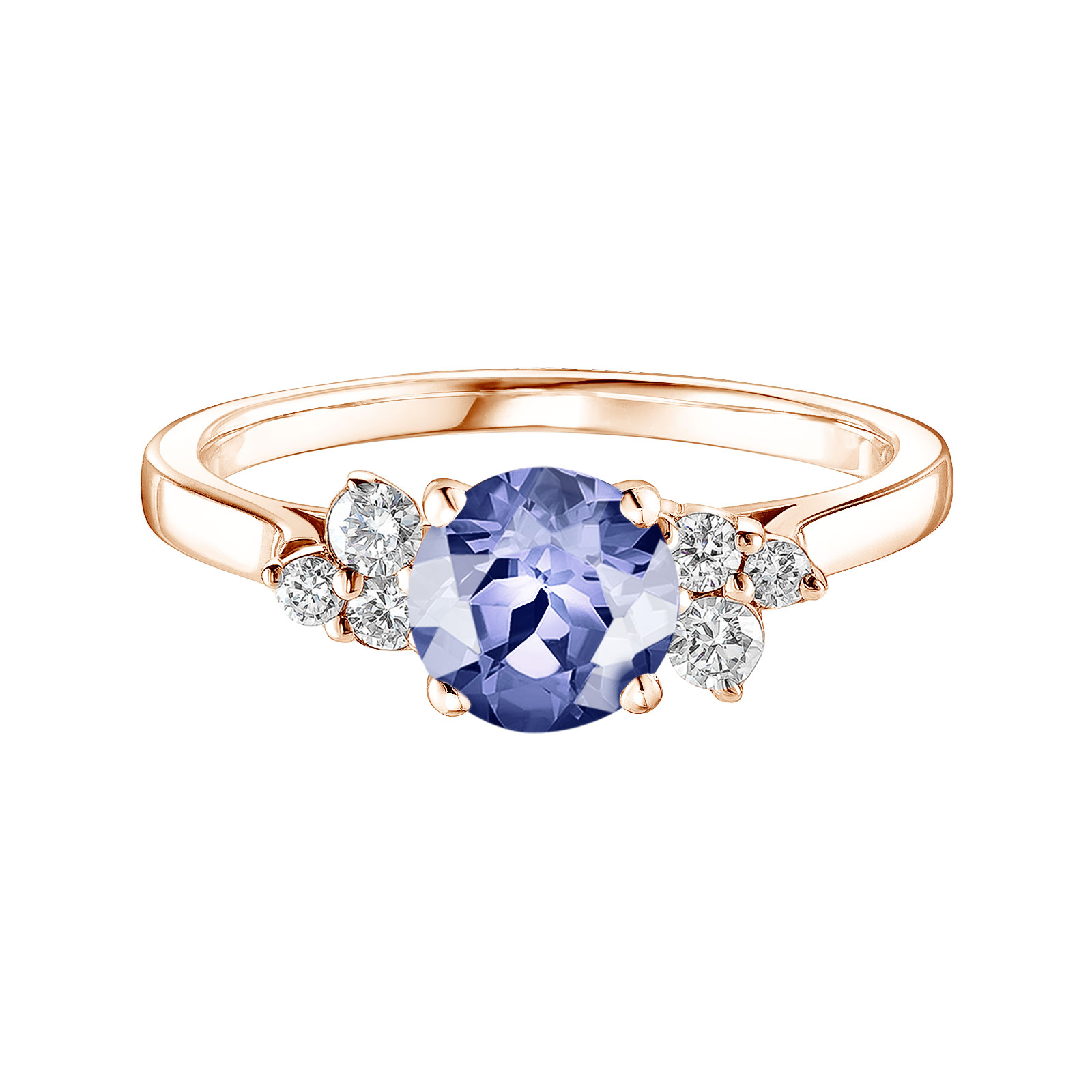 Ring Rose gold Tanzanite and diamonds Baby EverBloom 6 mm 1