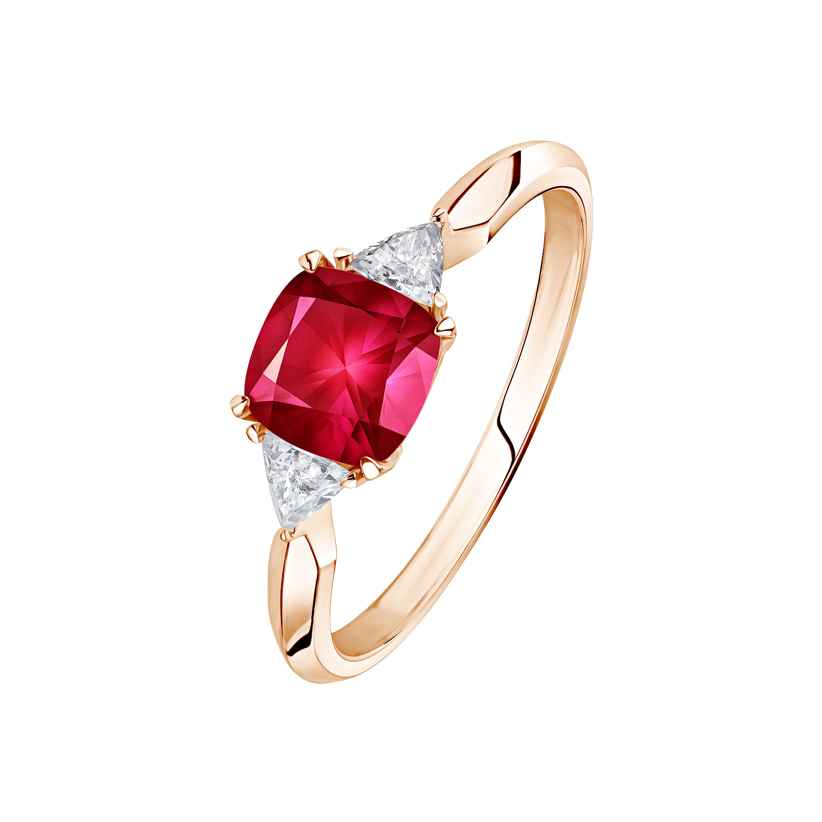 Ring Rose gold Ruby and diamonds Kennedy 1