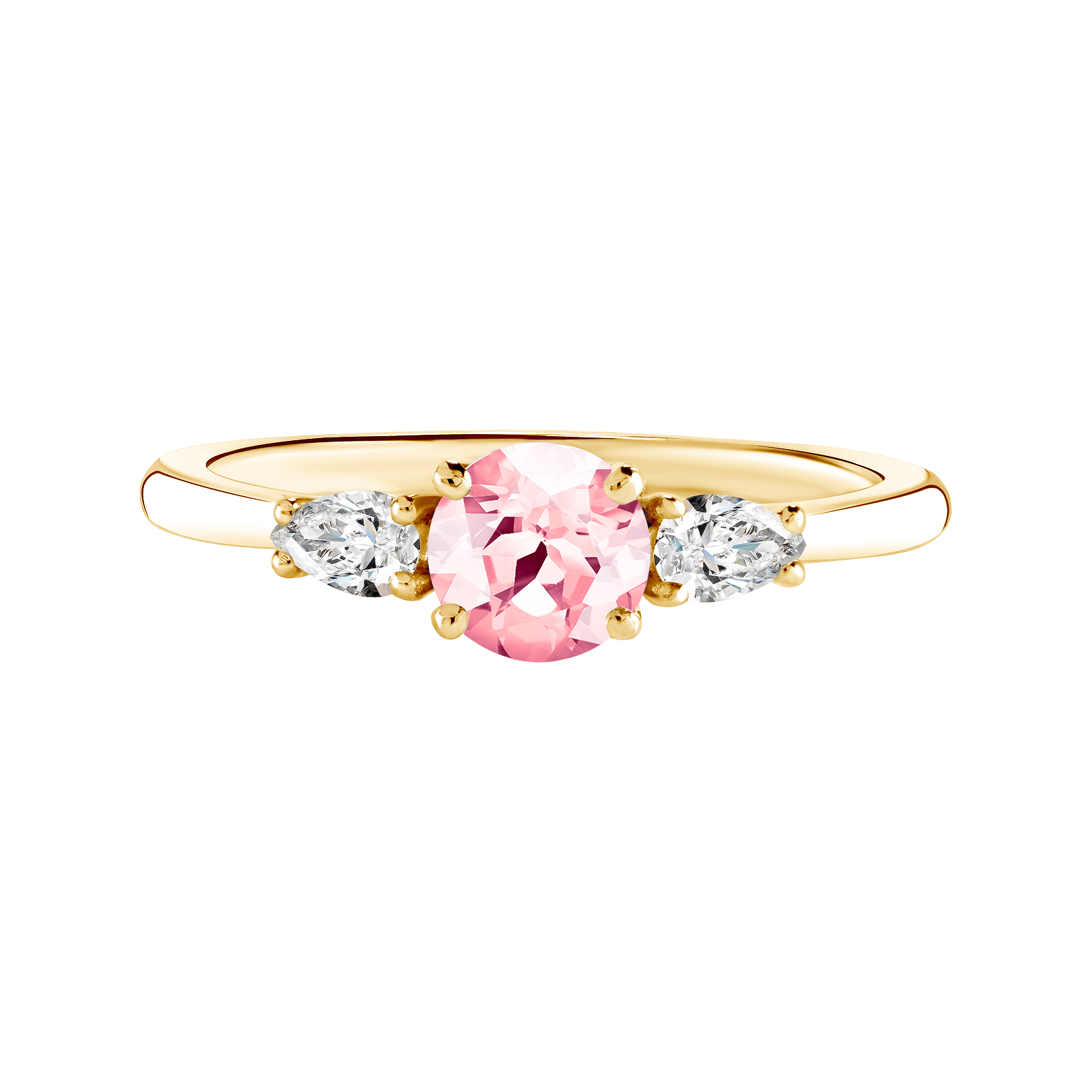 Ring Yellow gold Tourmaline and diamonds Little Lady Duo de Poires 1