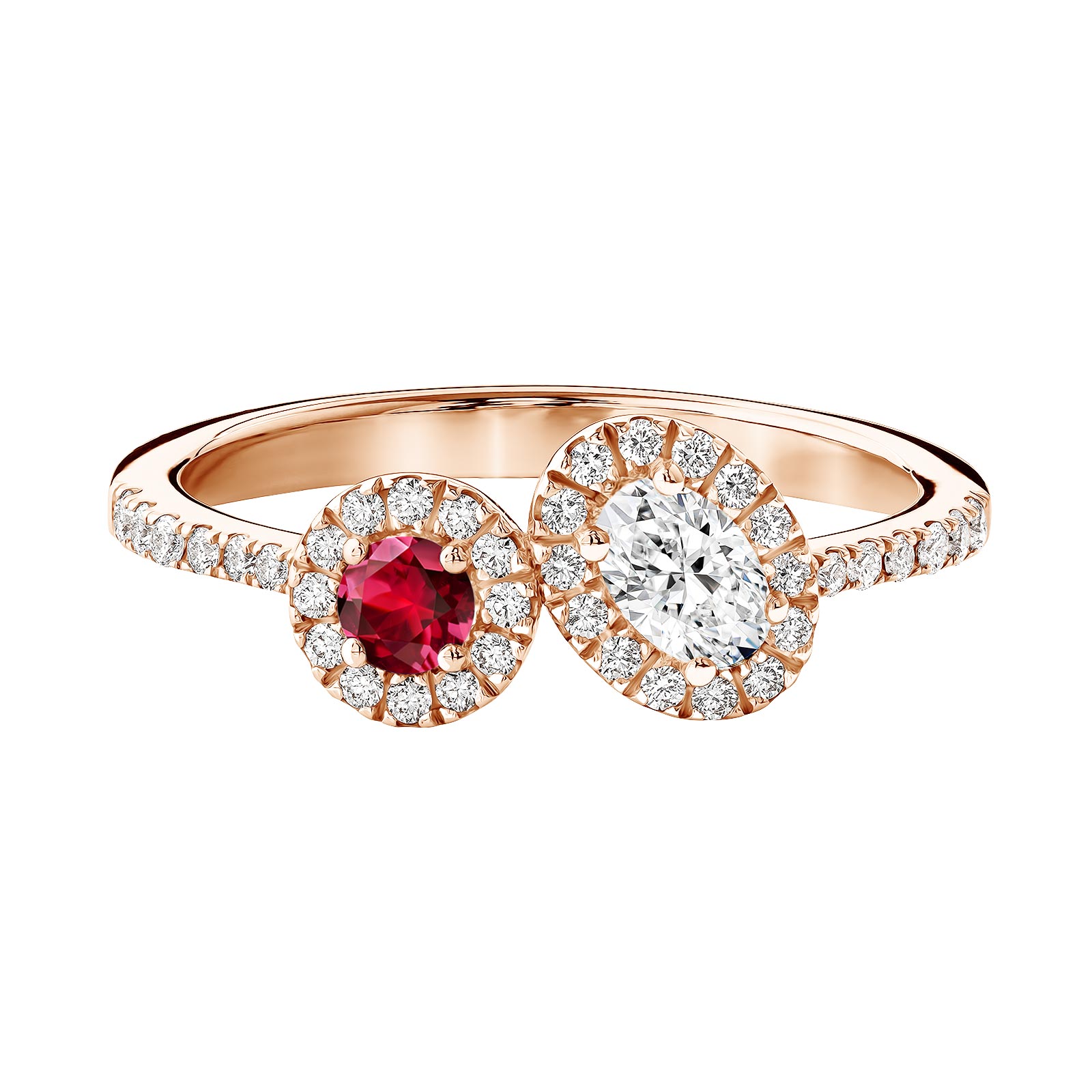 Ring Roségold Rubin und diamanten AlterEgo Ovale 1