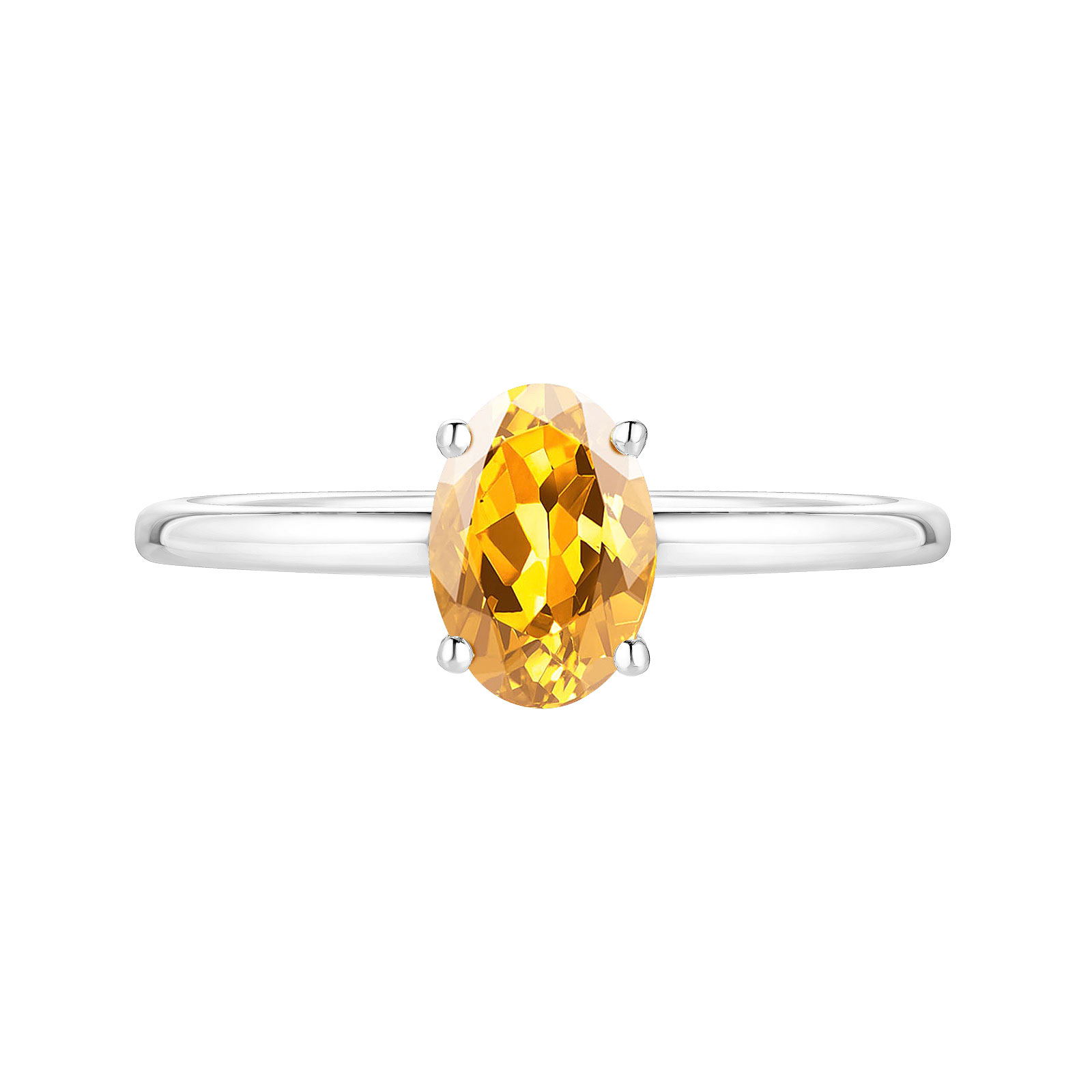 Bague Or blanc Citrine Lady Ovale 1