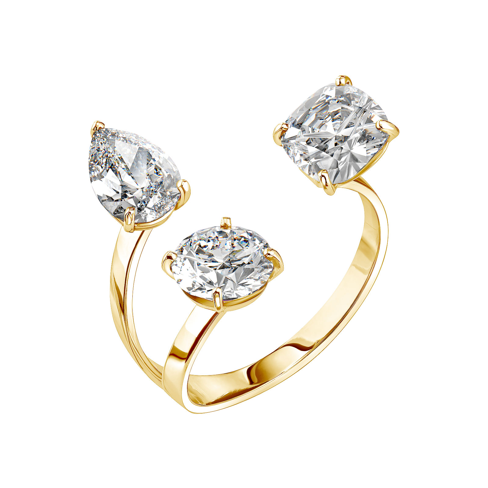 Ring Gelbgold Diamant Stoned Bride 1