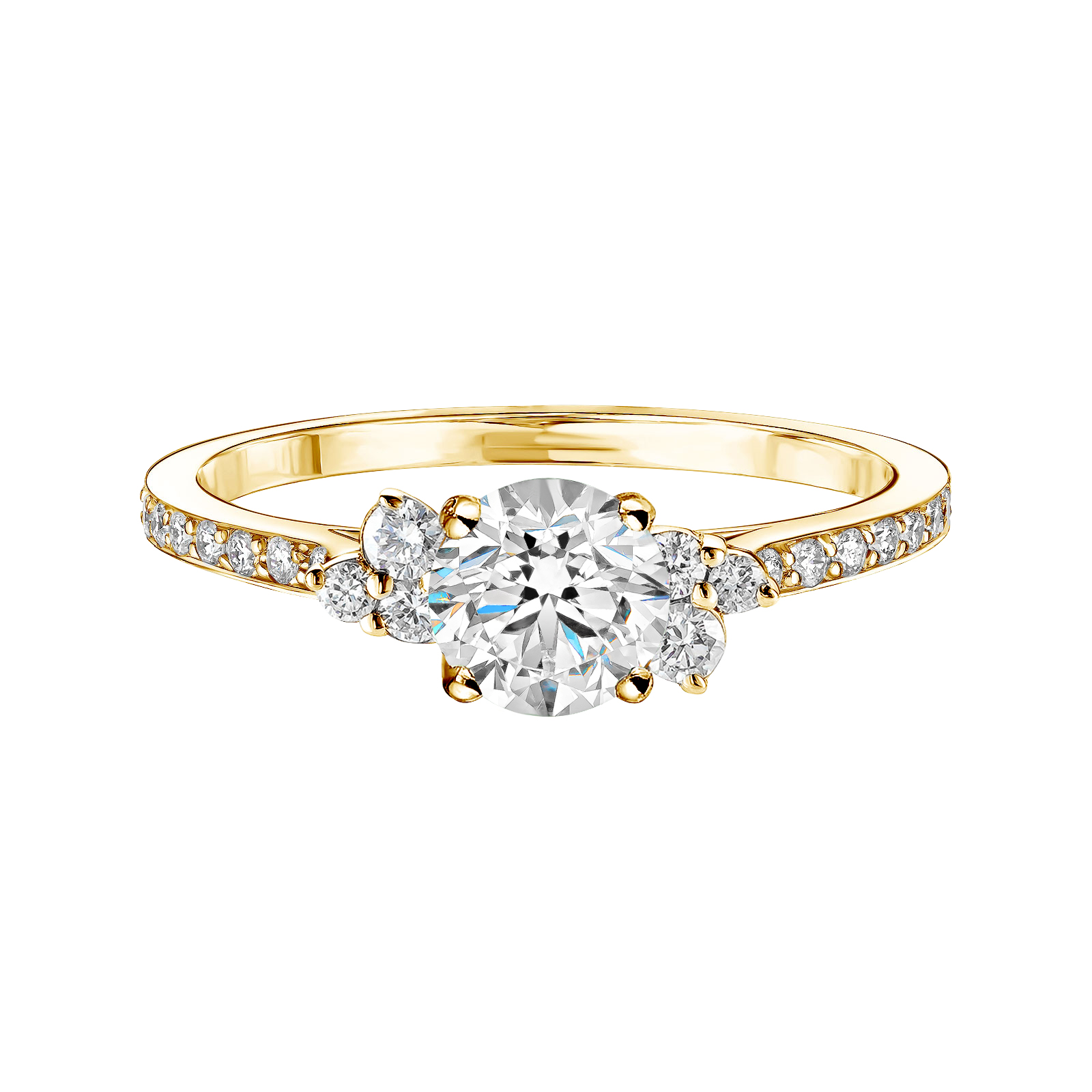Ring Yellow gold Diamond Baby EverBloom 5 mm Pavée 1