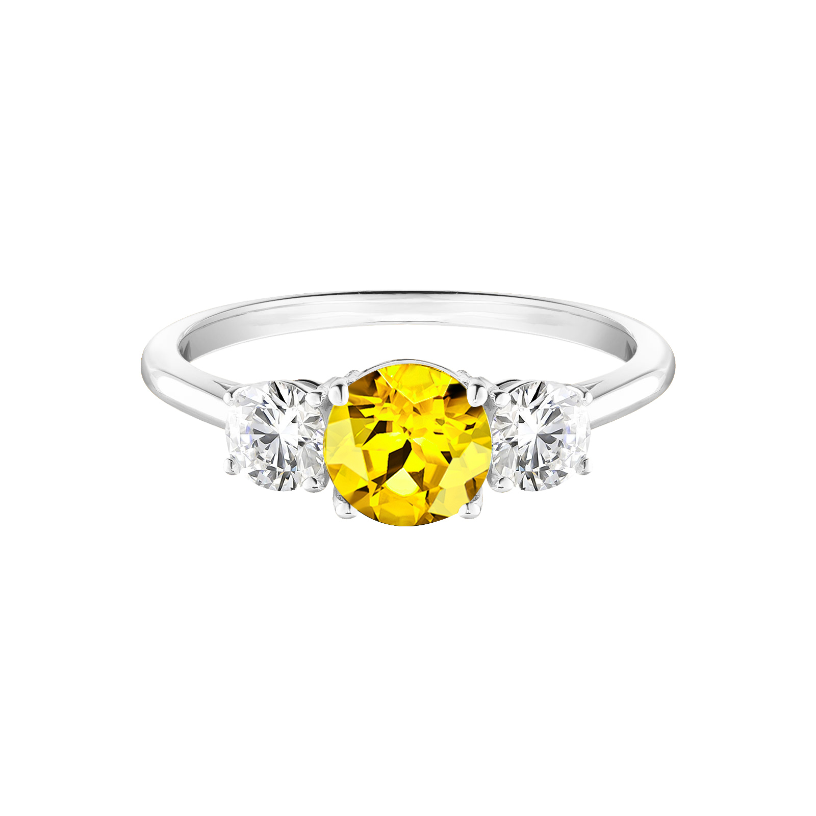 Ring Weißgold Gelber Saphir Little Lady Duo 1