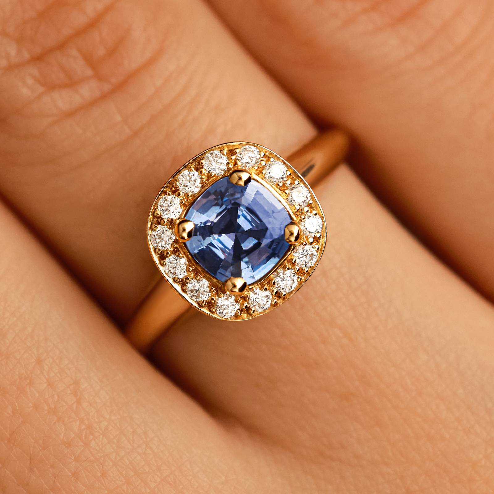 Ring Weißgold Aquamarin und diamanten Mada 3