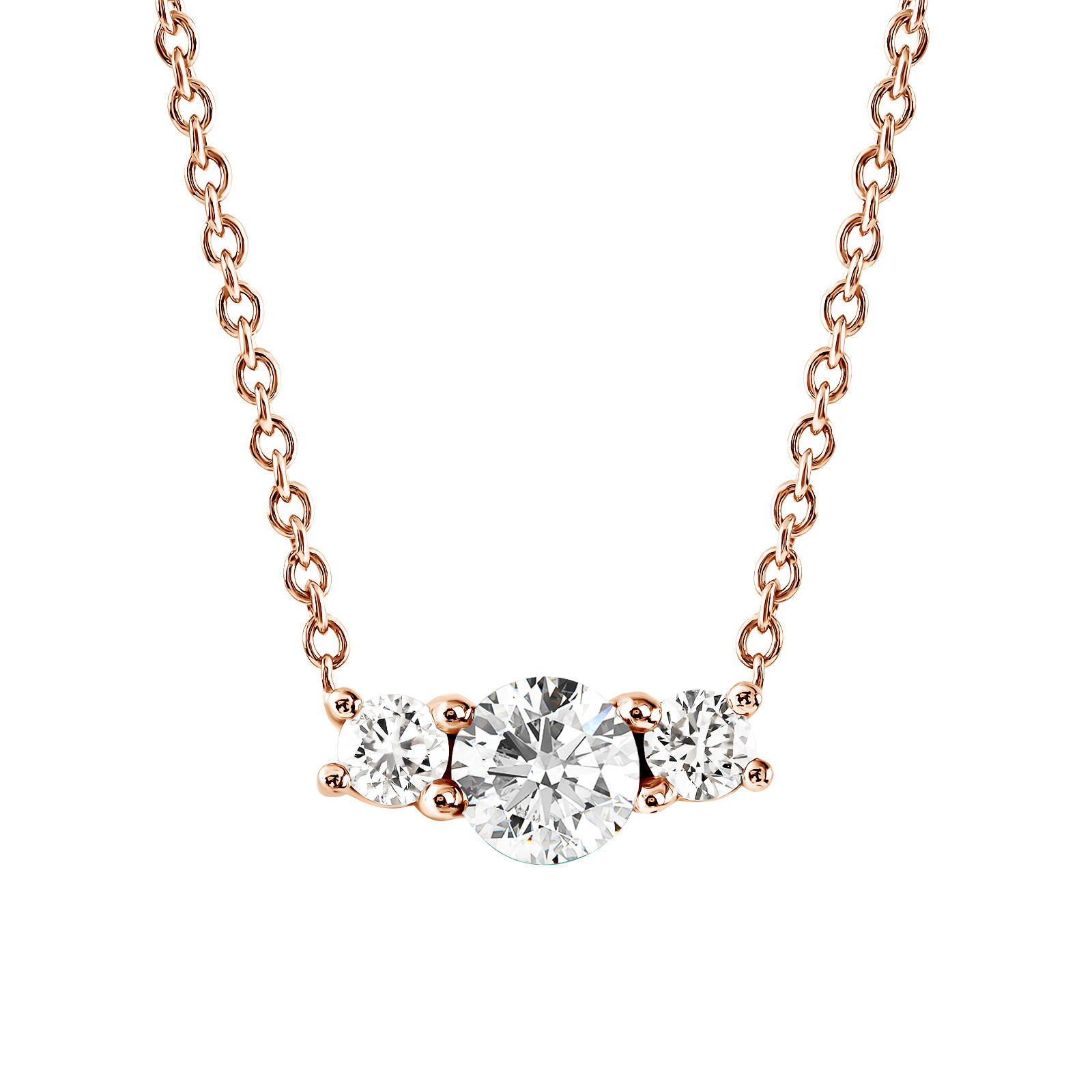 Pendentif Or rose Diamant Lady Duo 1