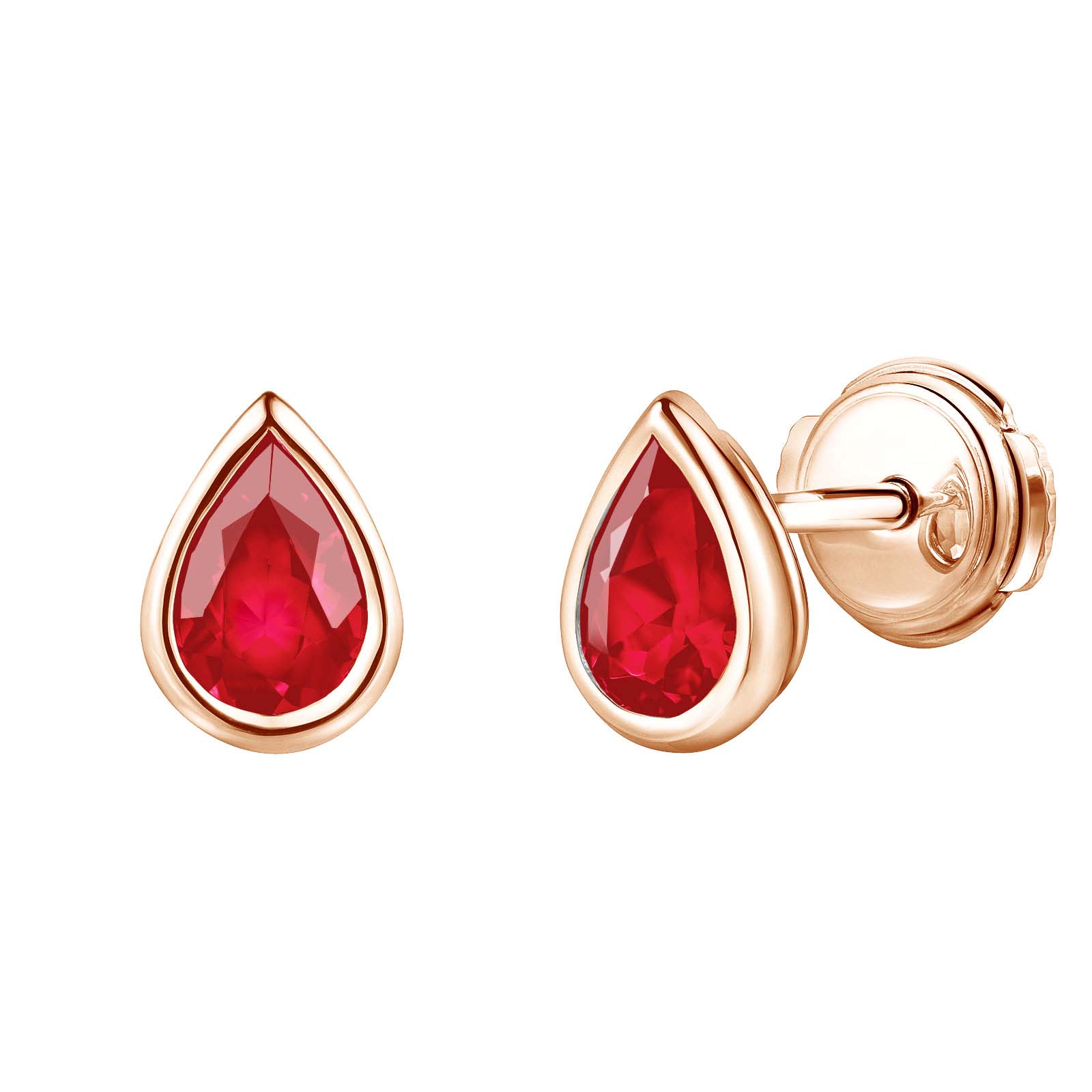 Earrings Rose gold Ruby Gemmyorama 1