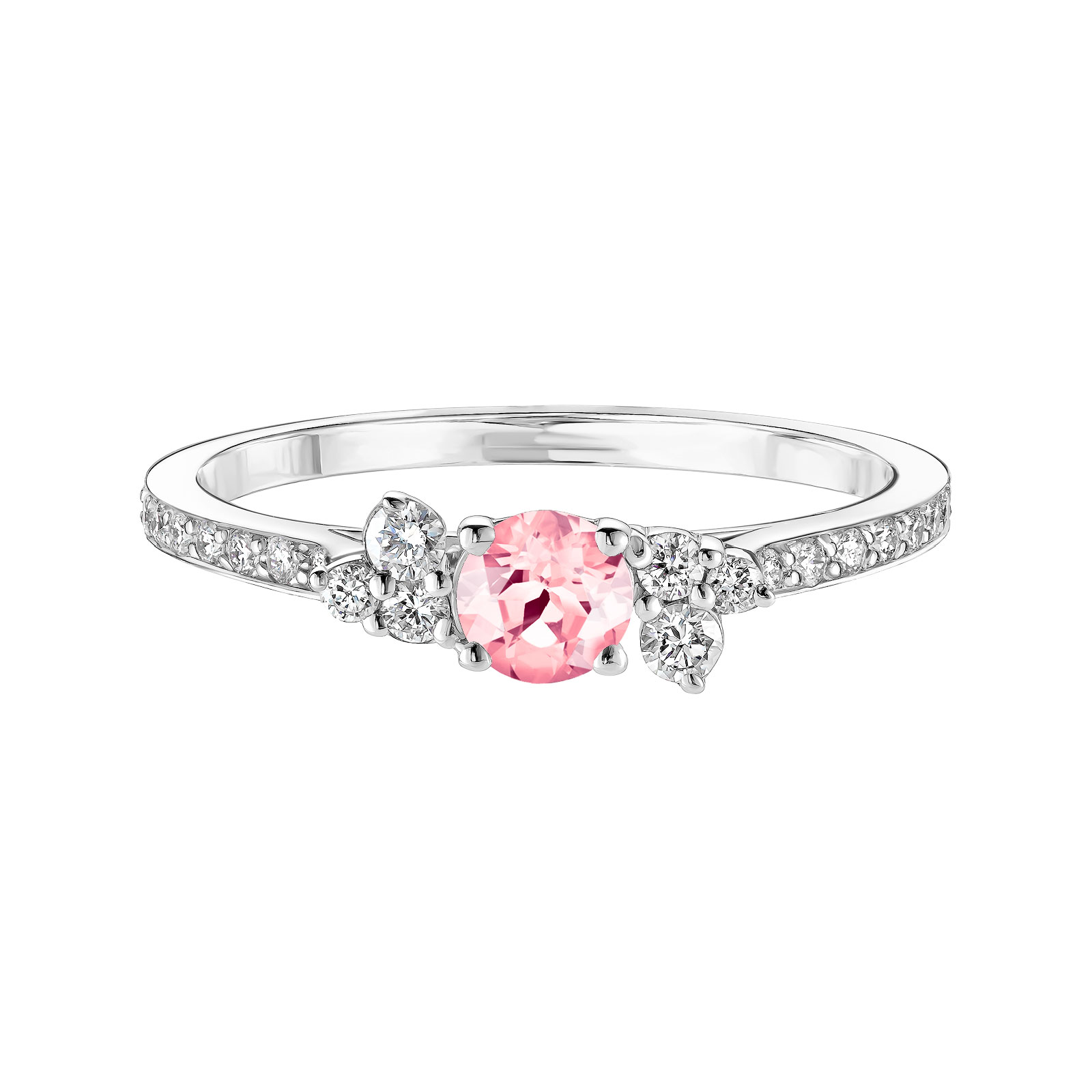 Ring White gold Tourmaline and diamonds Baby EverBloom Pavée 1