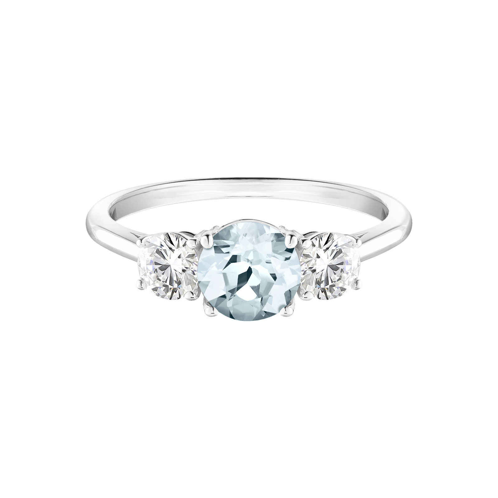 Bague Or blanc Aigue-marine Little Lady Duo 1