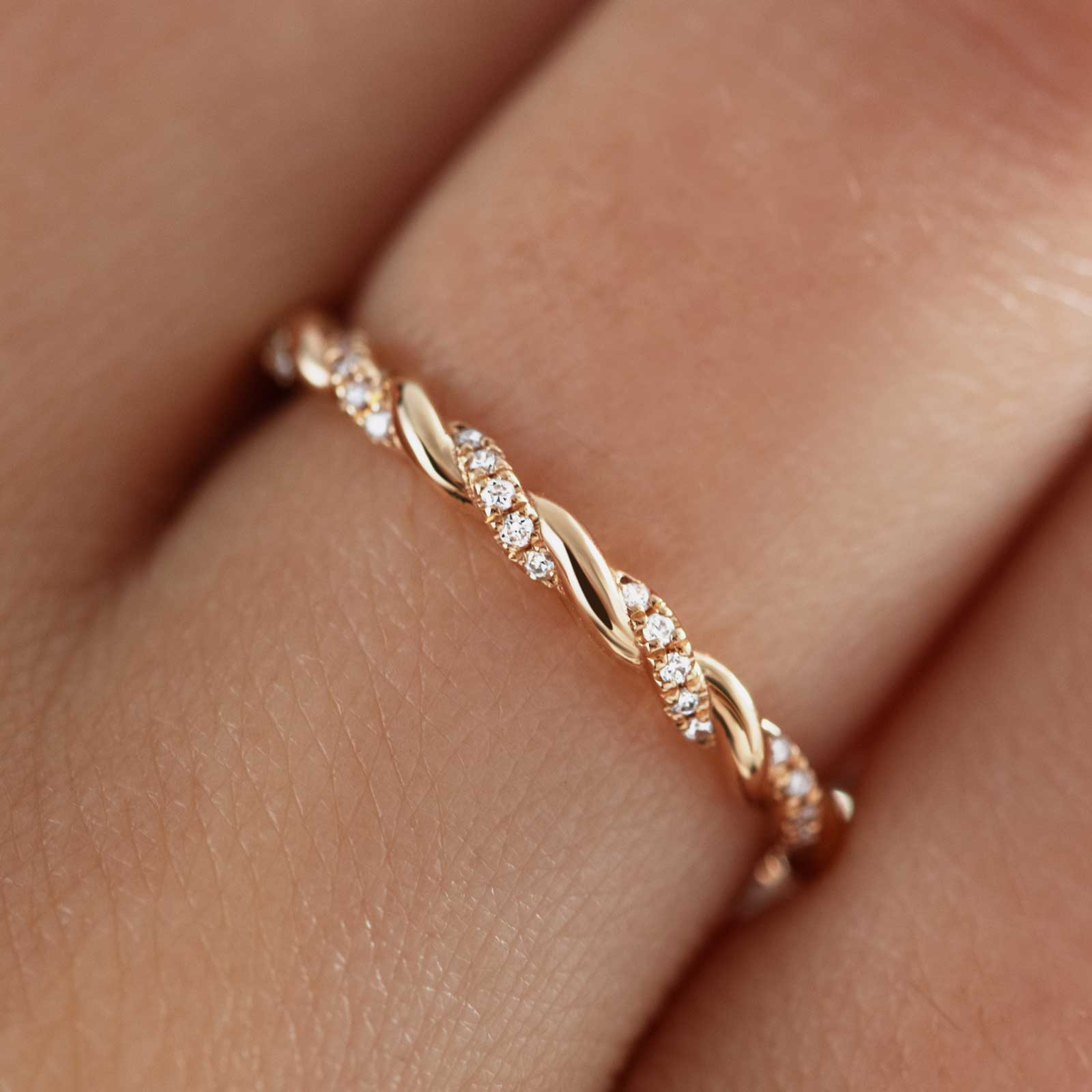 Ring Rose gold Diamond Capucine pavée 3