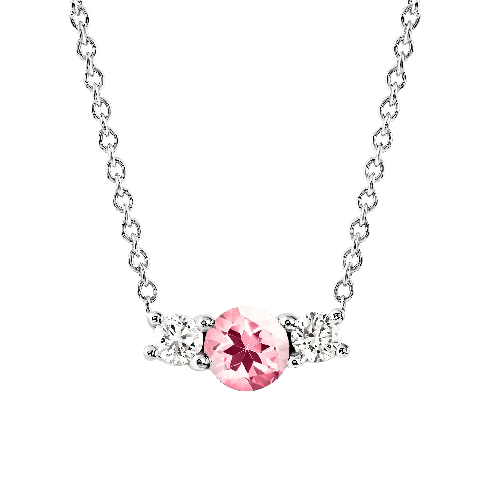 Pendentif Or blanc Tourmaline et diamants Lady Duo 1