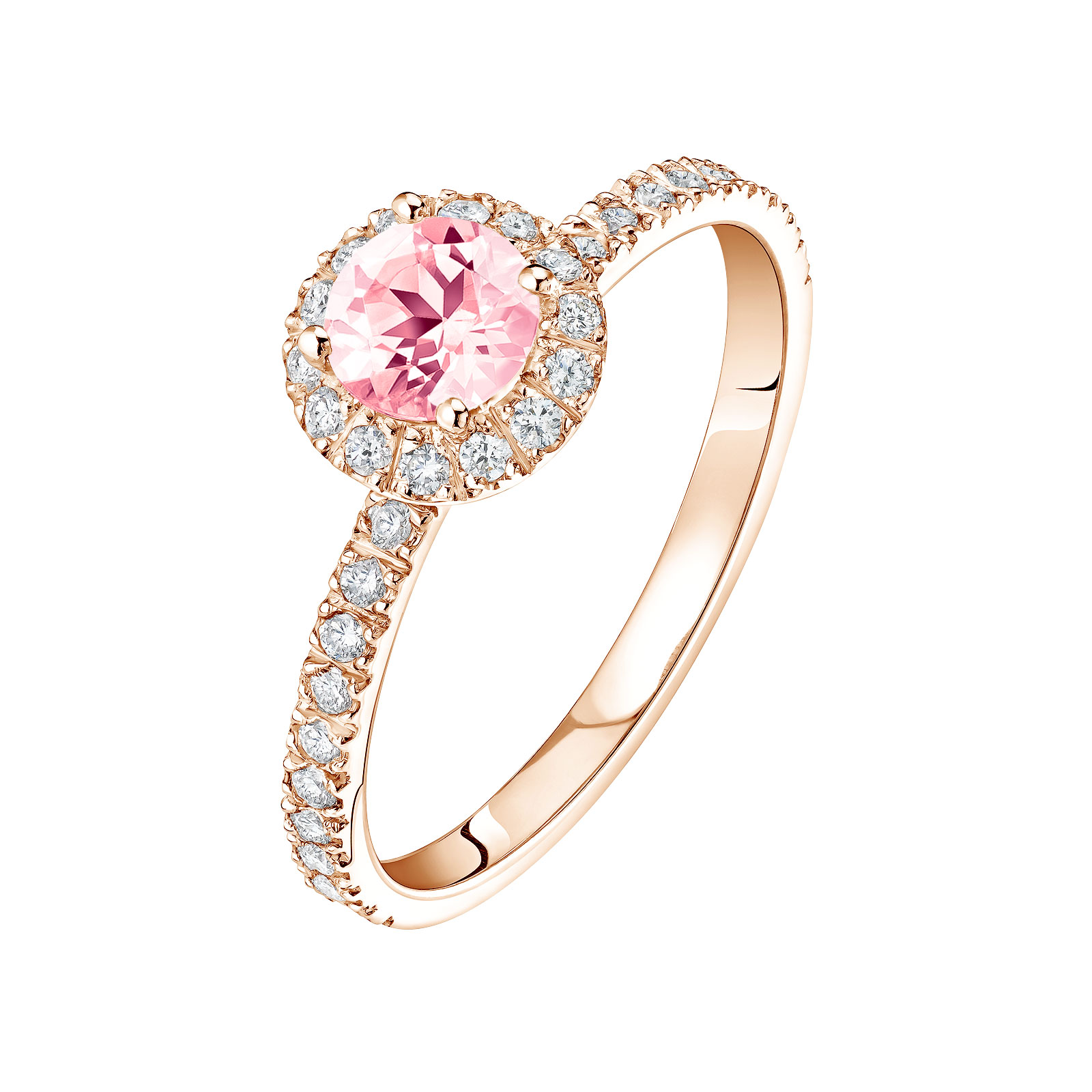 Ring Rose gold Tourmaline and diamonds Rétromantique M Pavée 1