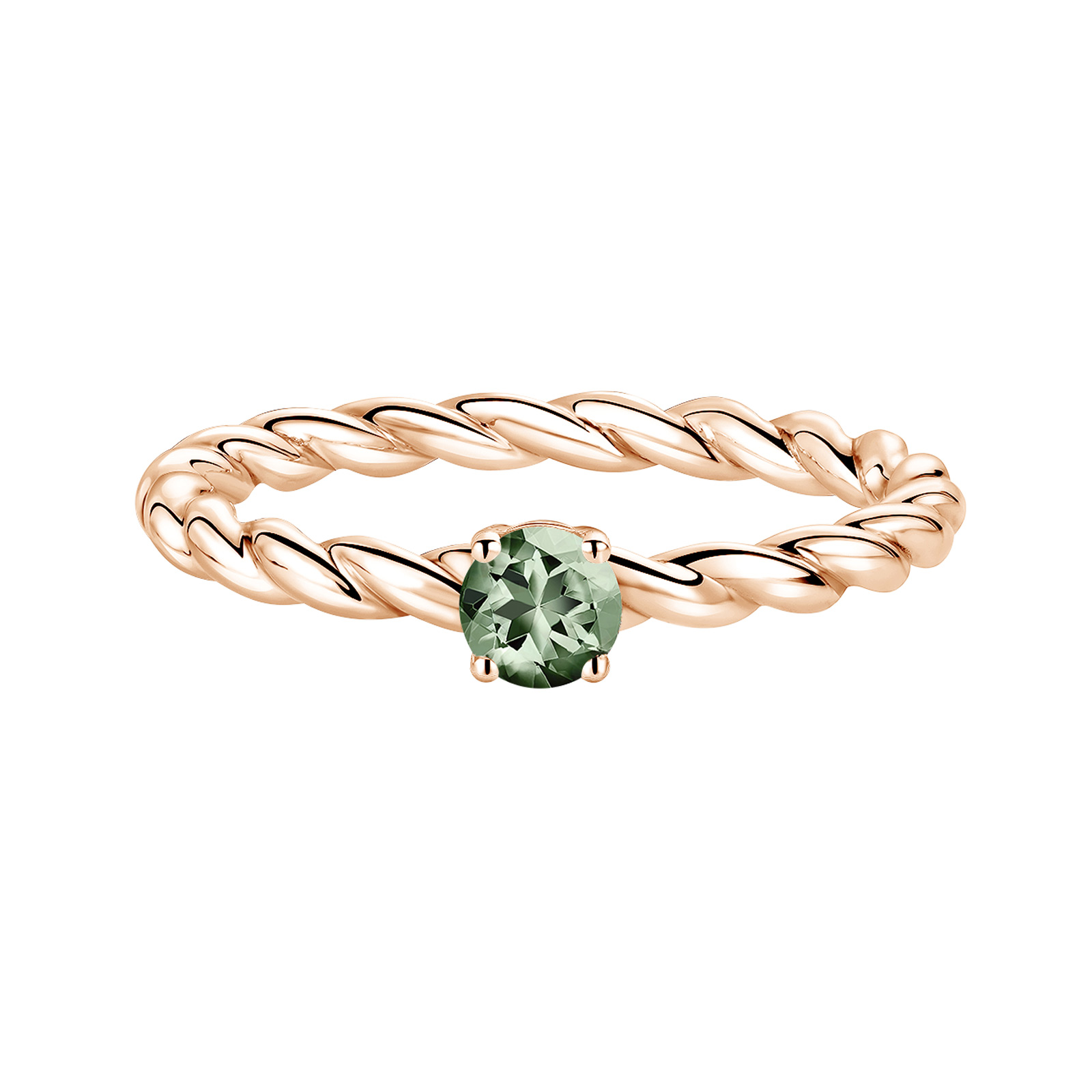 Ring Rose gold Green Sapphire and diamonds Capucine 4 mm 1